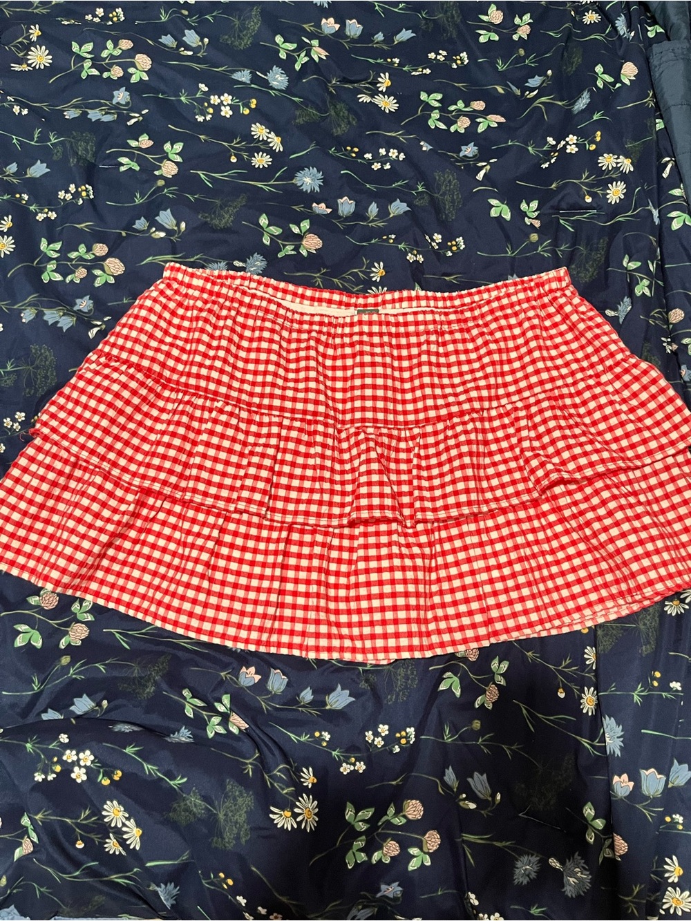 Wild fable Red Gingham Tiered Mini Skort